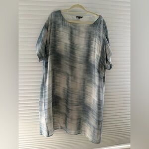 Eileen Fisher Classic White/Blue Dress